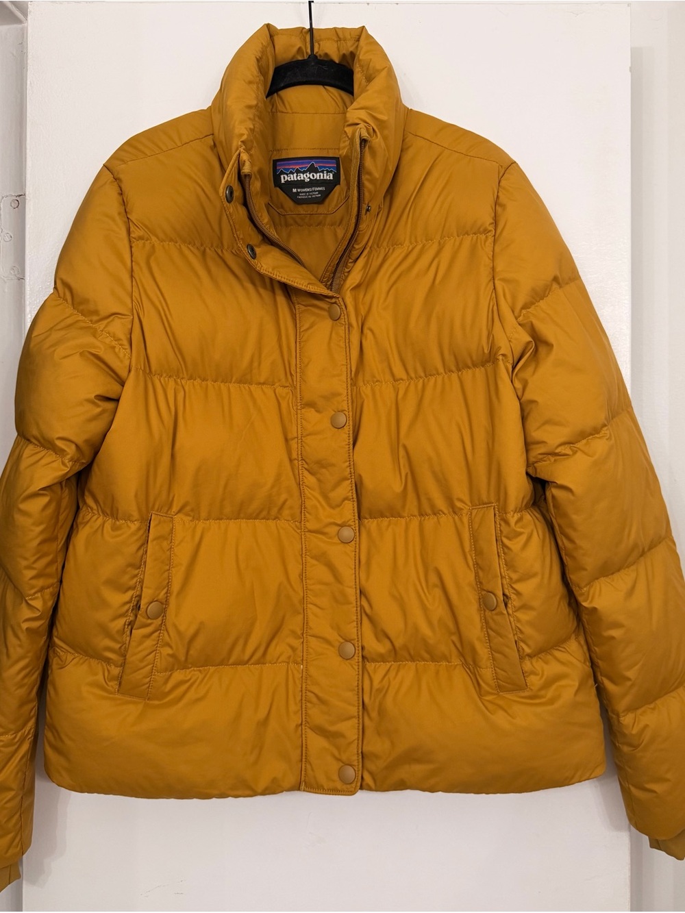 Patagonia Silent Down Jacket Mustard Yellow Size Medium